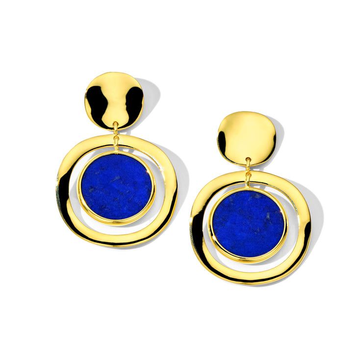 Wavy Disc and Circle Snowman Earrings