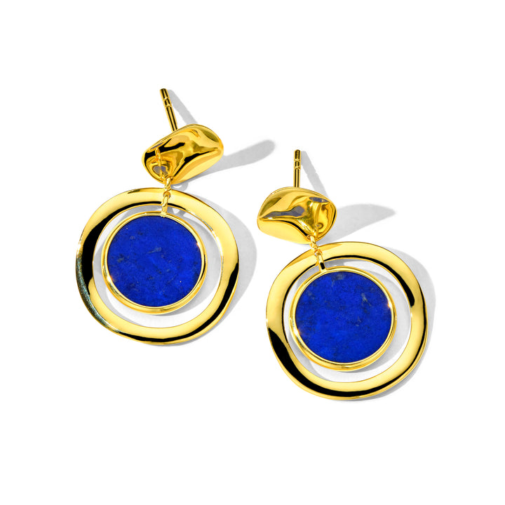Wavy Disc and Circle Snowman Earrings