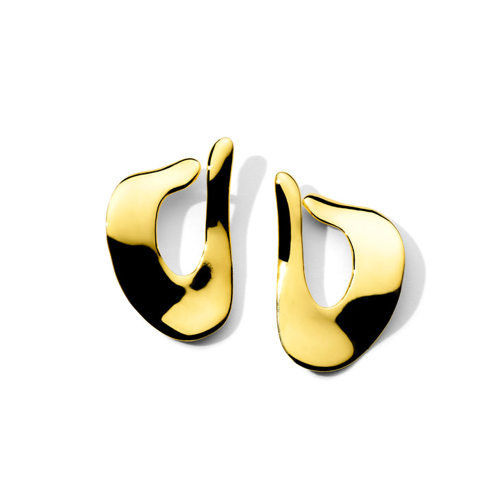 Small Wavy Organic Disc Post Earrings