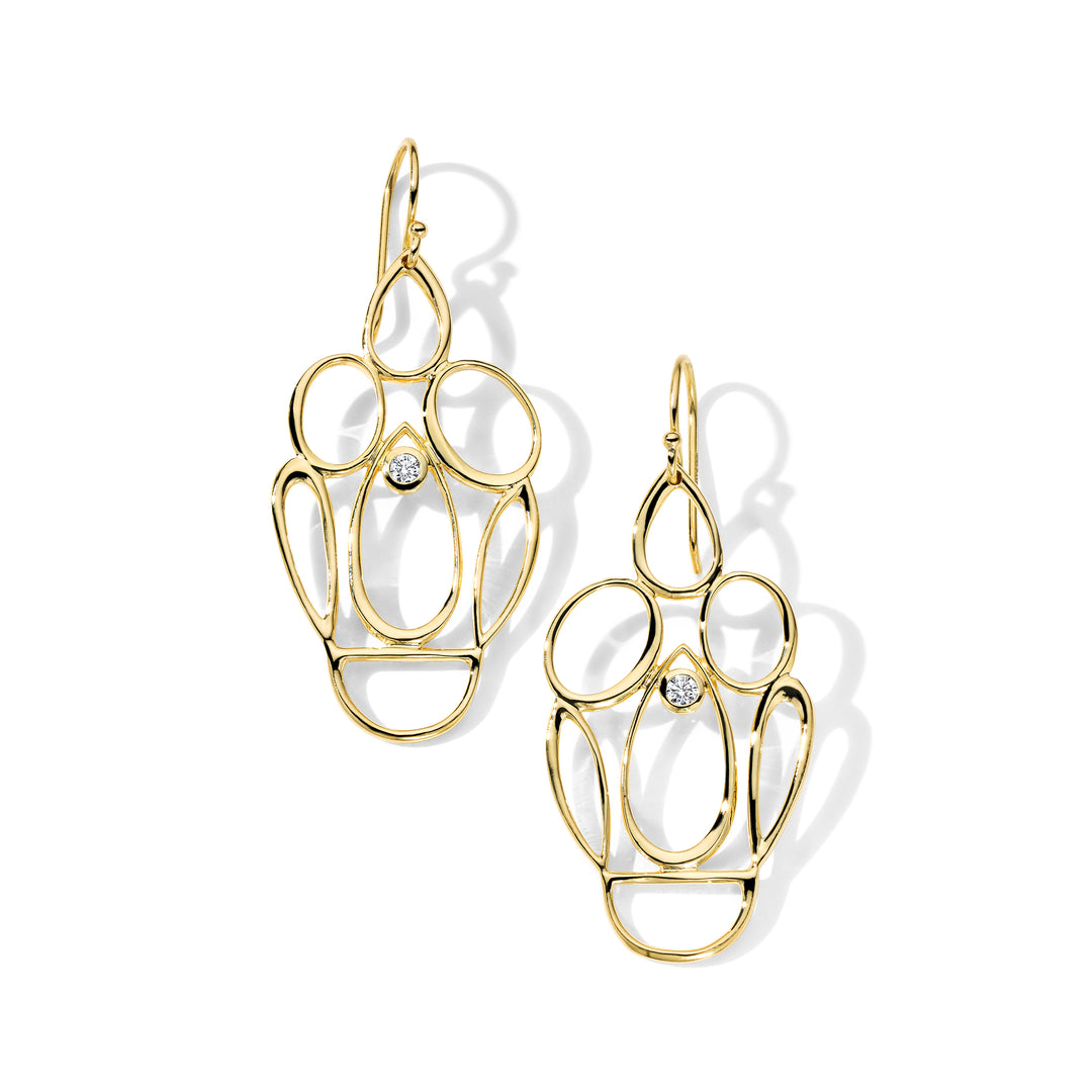 Squiggle Link Cluster Earrings (.12ctw)