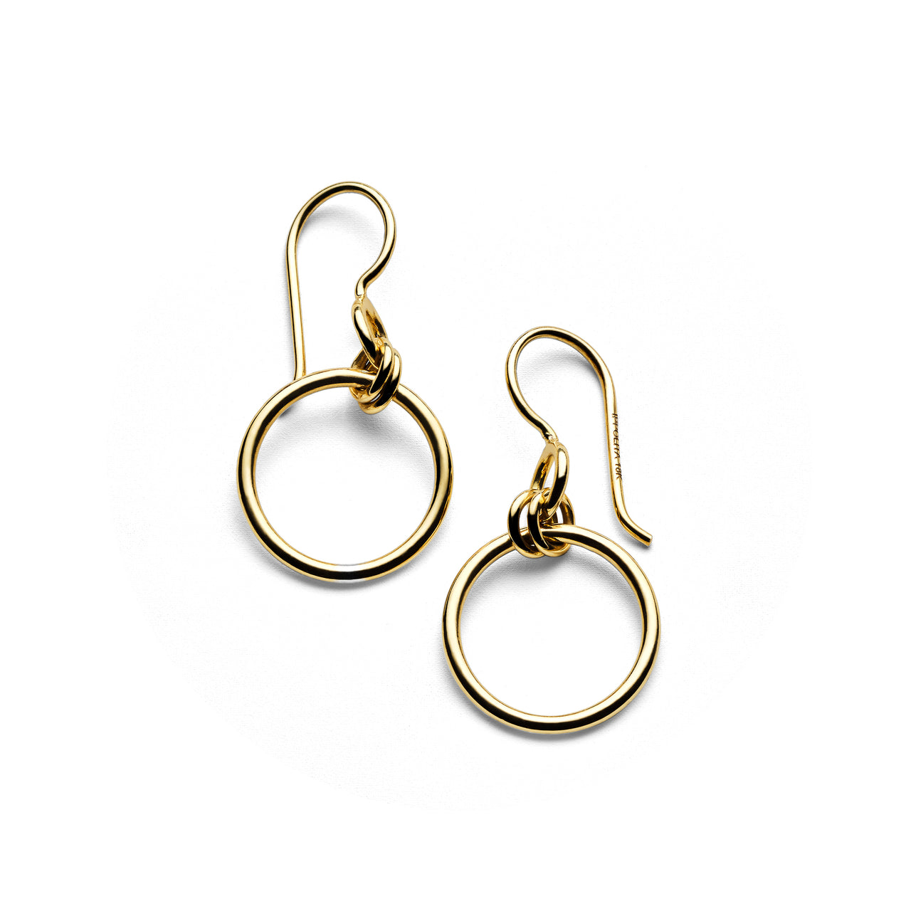 18K Gold Mini Jet Set Drop Earrings with Sculptural Knot Detail - Front View | IPPOLITA