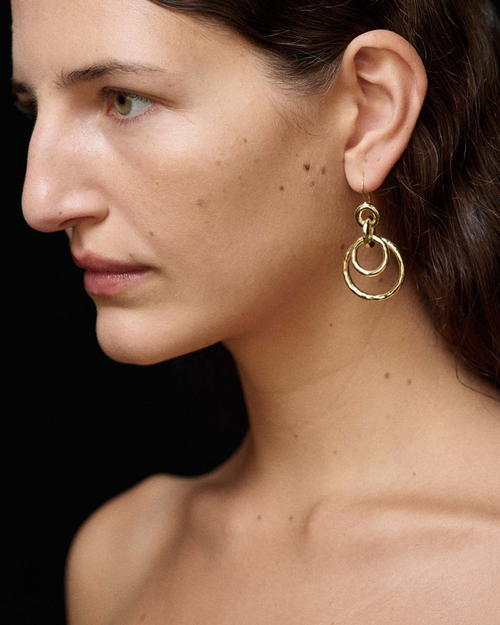 Puffy Hammered Jet Set Earrings