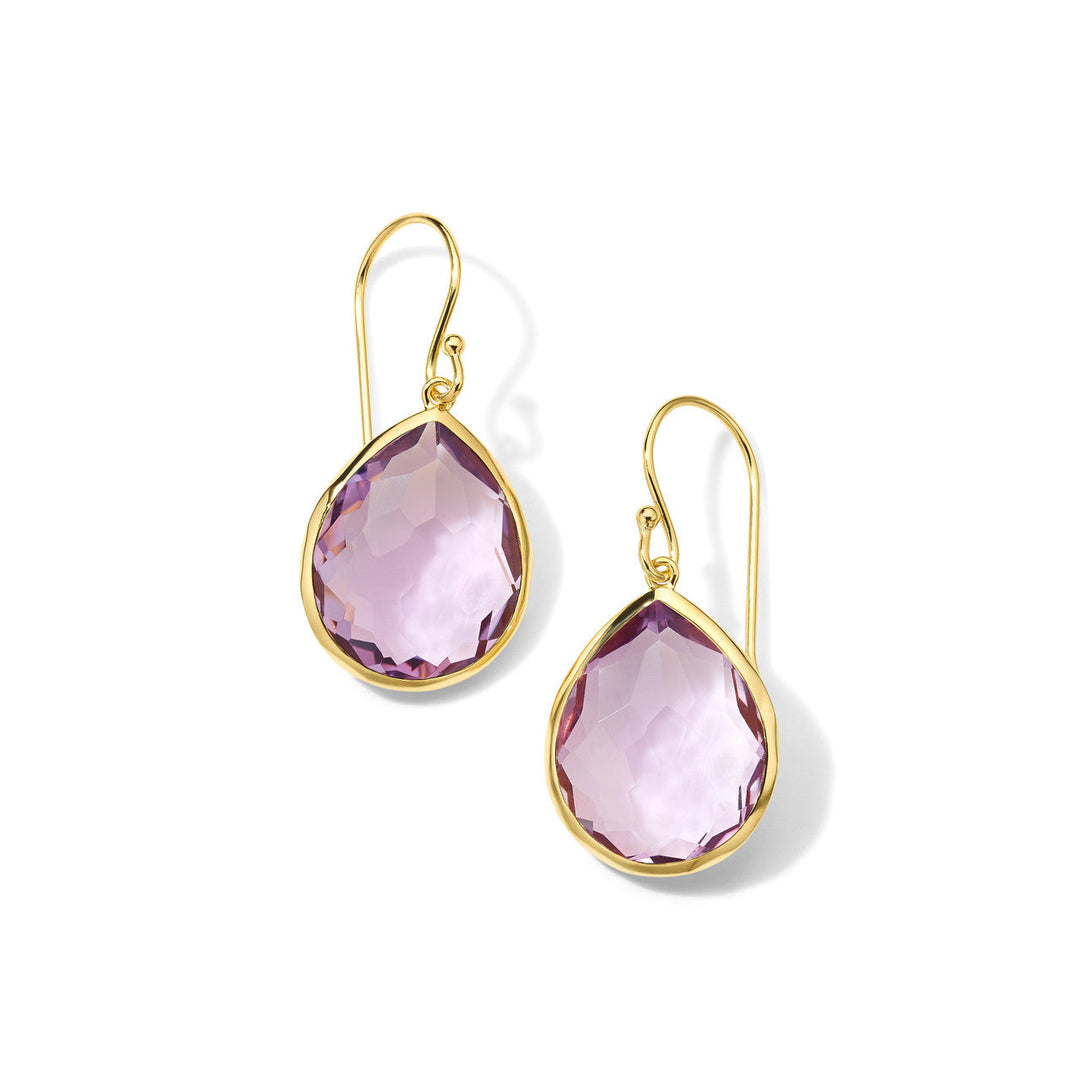 Amethyst Doublet 18K Gold Medium Teardrop Earrings - Product View | IPPOLITA