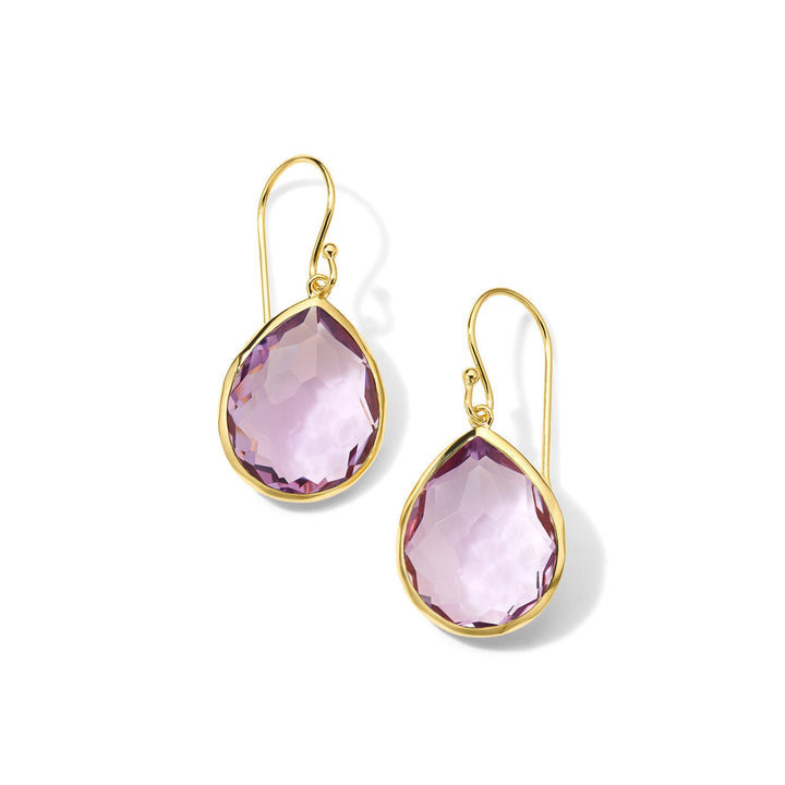 Amethyst Doublet 18K Gold Medium Teardrop Earrings - Product View | IPPOLITA