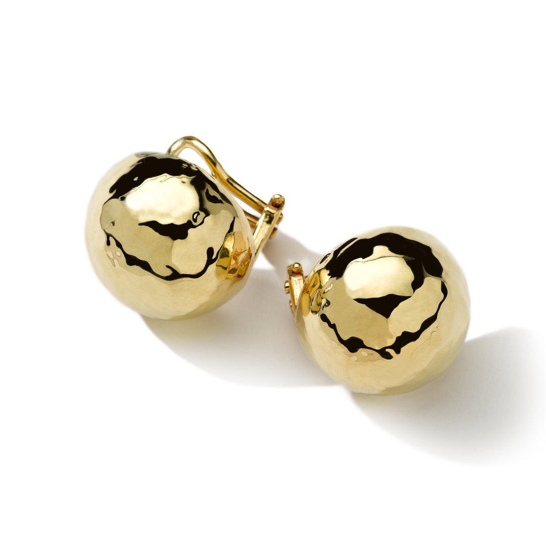 Hammered Pinball Clip Earrings