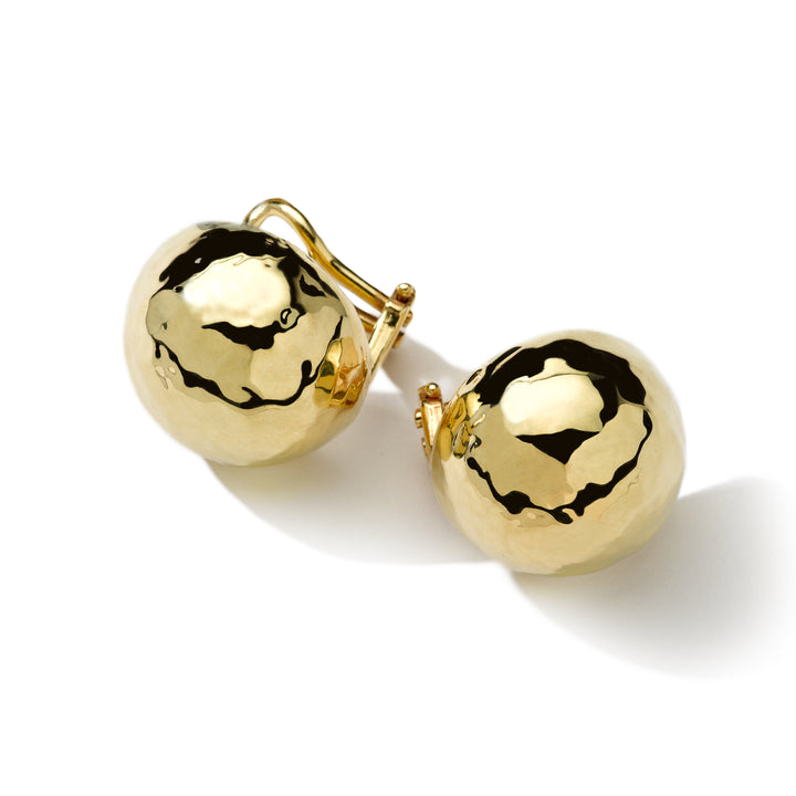 Hammered Pinball Clip Earrings
