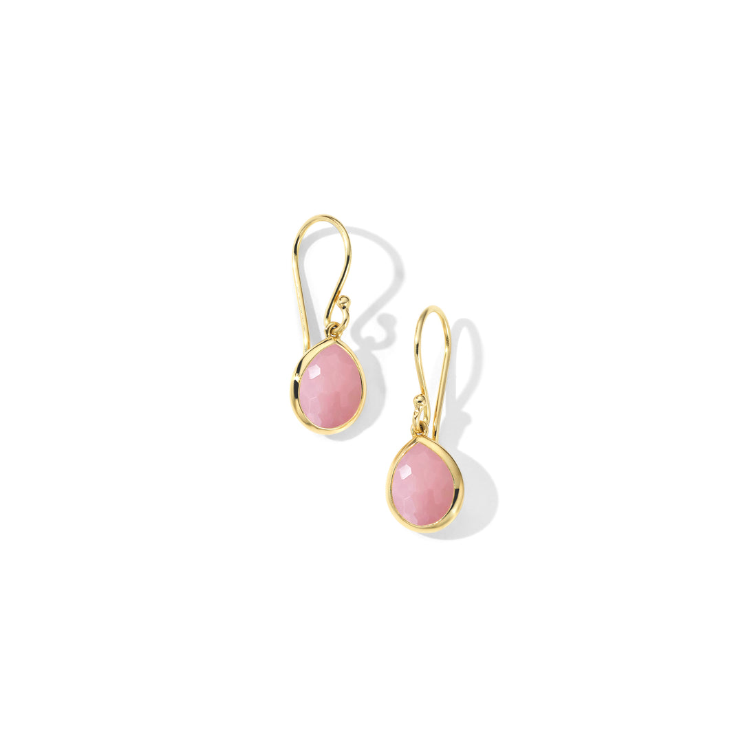 Pink Opal 18K Gold Teeny Teardrop Earrings - Front View | IPPOLITA