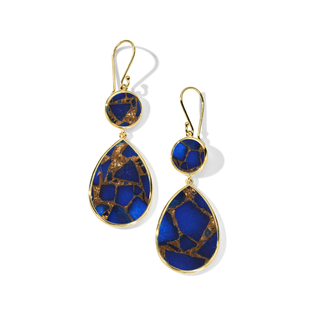 Snowman 2-Stone Drop Earrings
