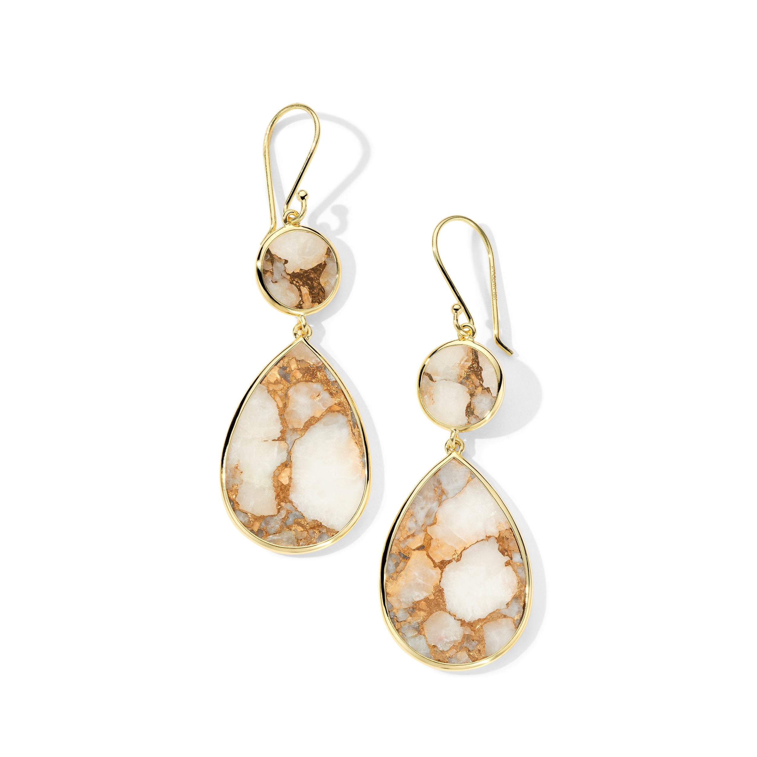 IPPOLITA Polished Rock Candy Snowman 2-Stone Drop Earrings in 18K Gold