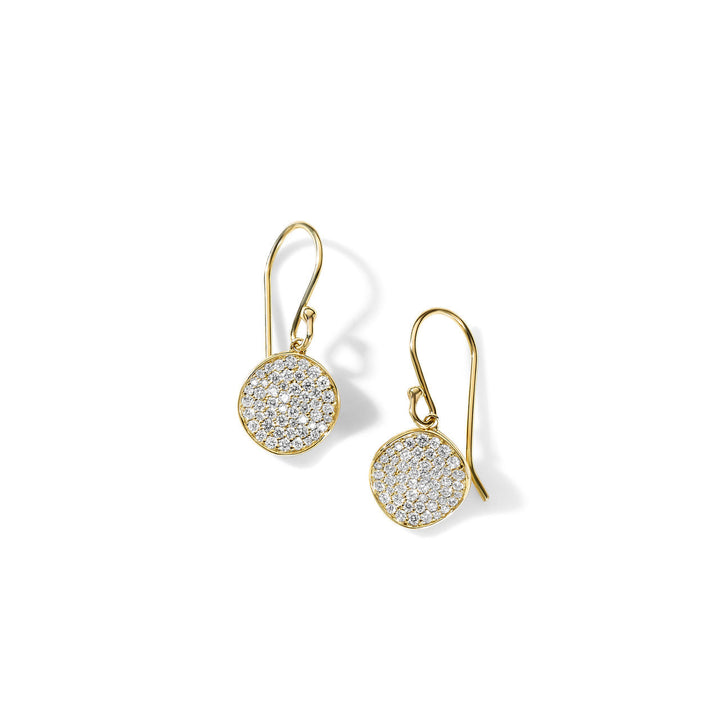 18K Gold Mini Flower Diamond Drop Earrings - Front View | IPPOLITA