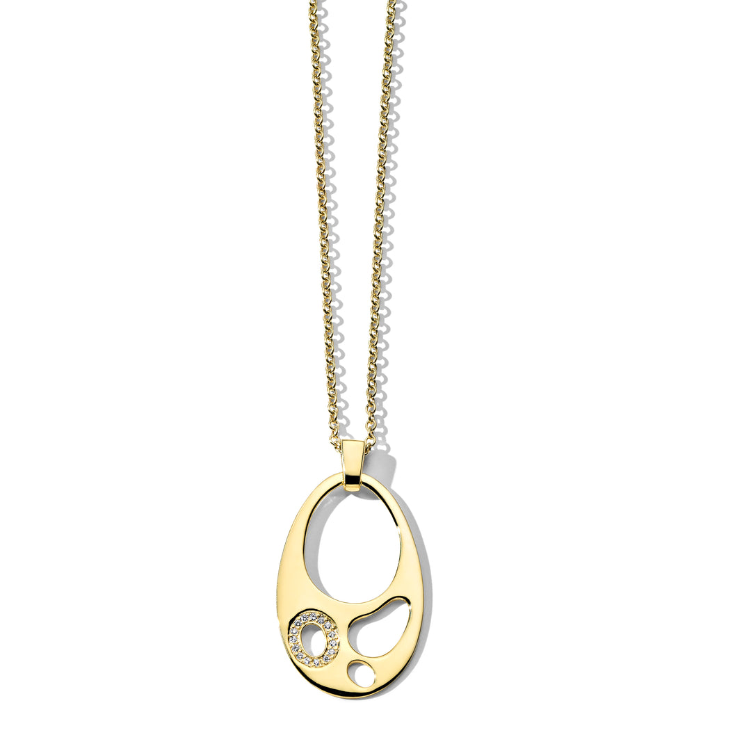 Pave Oval Mosaic Pendant With Diamonds 40" (0.15ctw)