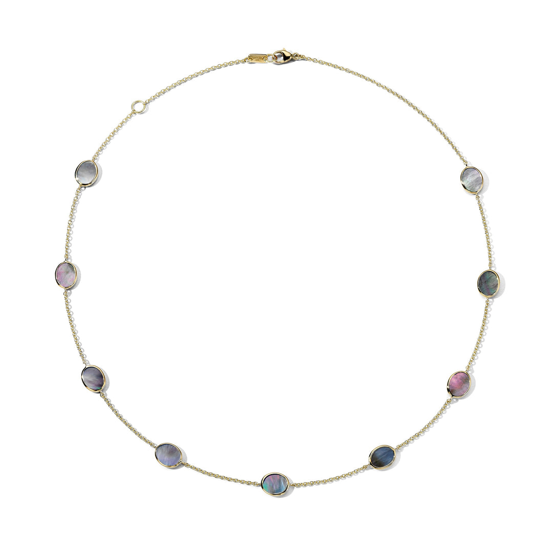 Black Shell 18K Gold Short Confetti Necklace - Flat Lay | IPPOLITA