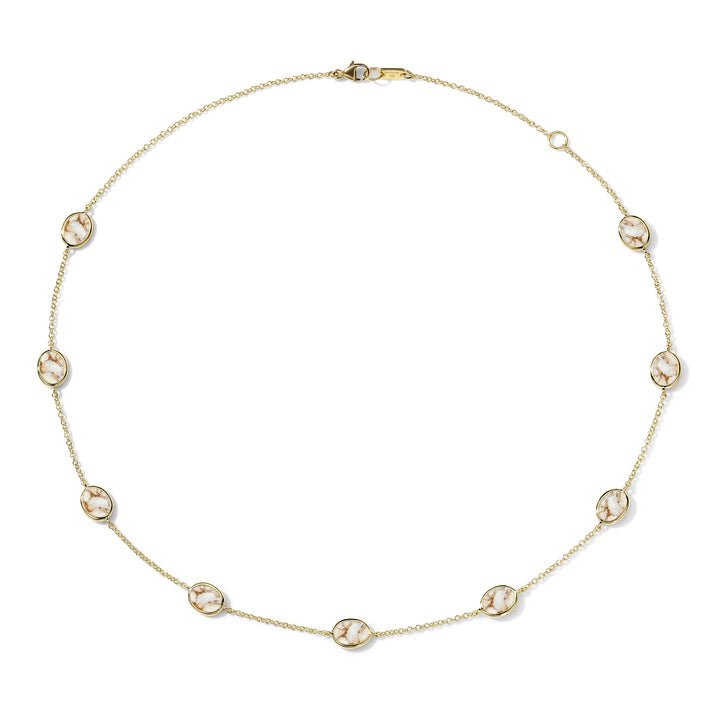 Bronze White Calcite 18K Gold Short Confetti Necklace - Flat Lay | IPPOLITA