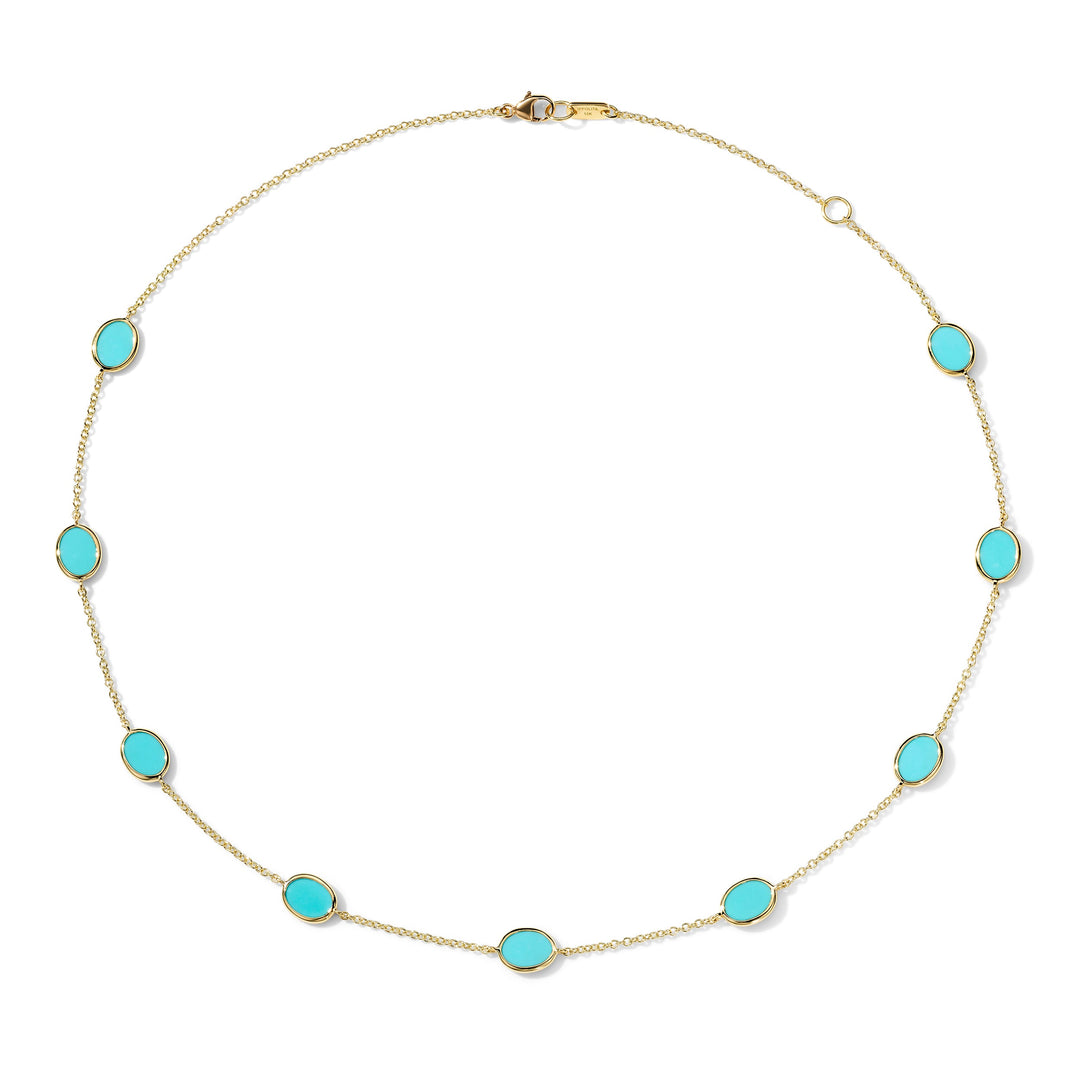 Turquoise 18K Gold Short Confetti Necklace - Flat Lay | IPPOLITA
