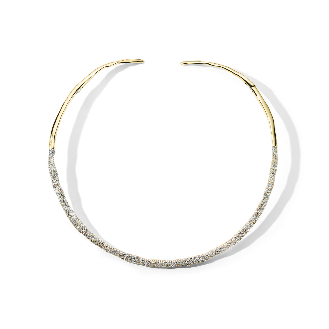 18K Gold Pavé Diamond Hinged Collar Necklace - Front View | IPPOLITA