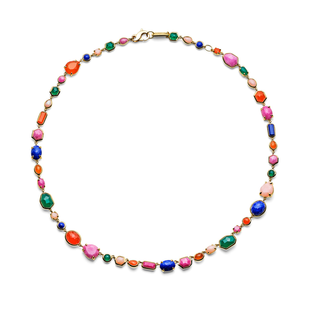 Multicolor Mixed-Stone 18K Gold Rock Candy® Necklace, Festa - Full View | IPPOLITA
