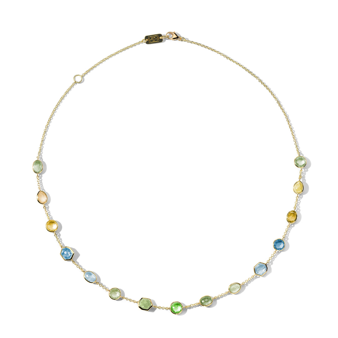 Giotto Mixed Gemstone 18K Gold Rock Candy Station Chain Necklace - Full View | IPPOLITA