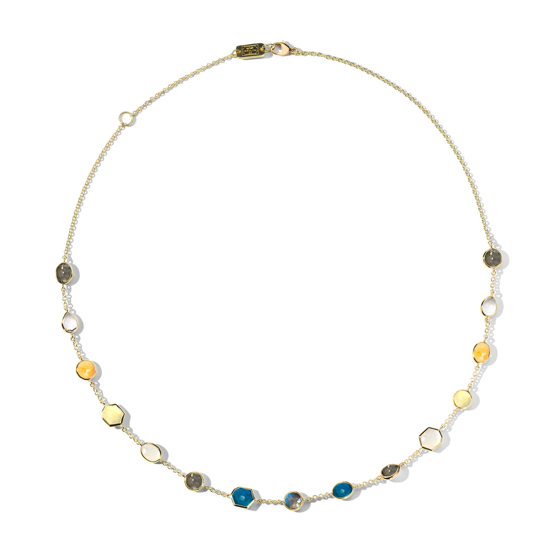 15-Stone Station Chain Necklace