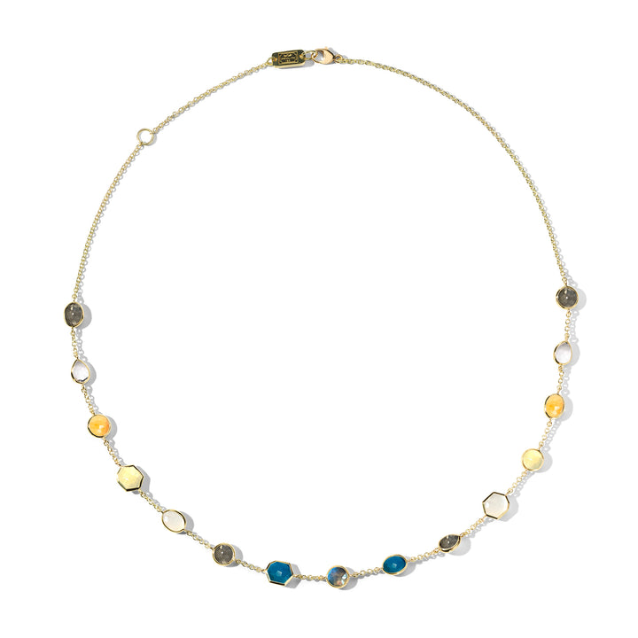 15-Stone Station Chain Necklace