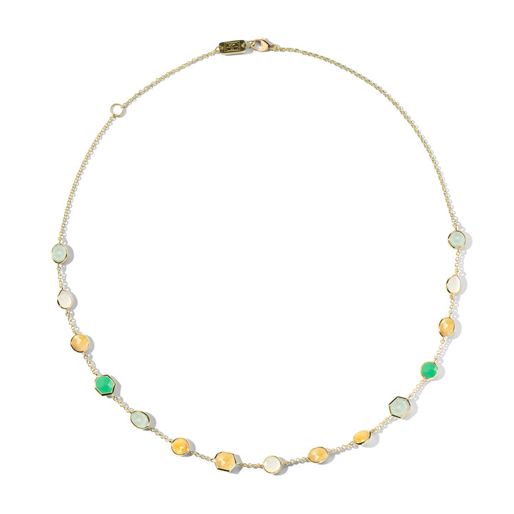 15-Stone Station Chain Necklace