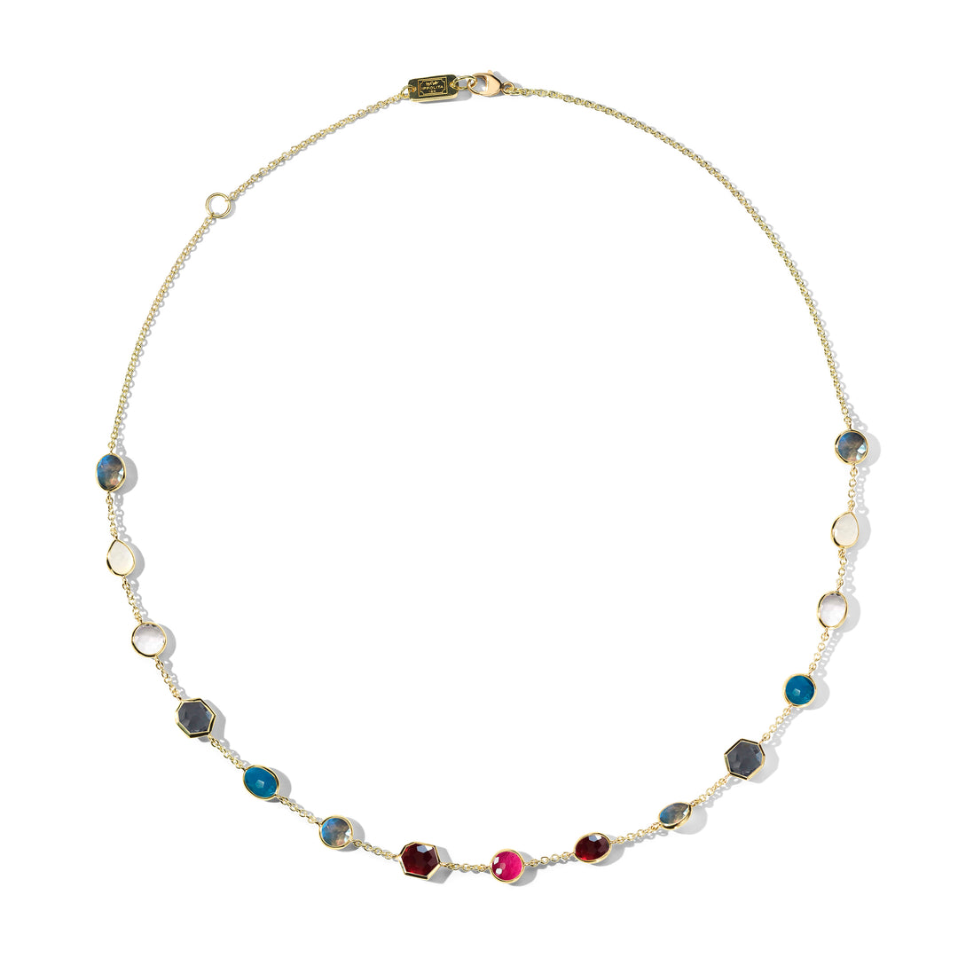 15-Stone Station Chain Necklace
