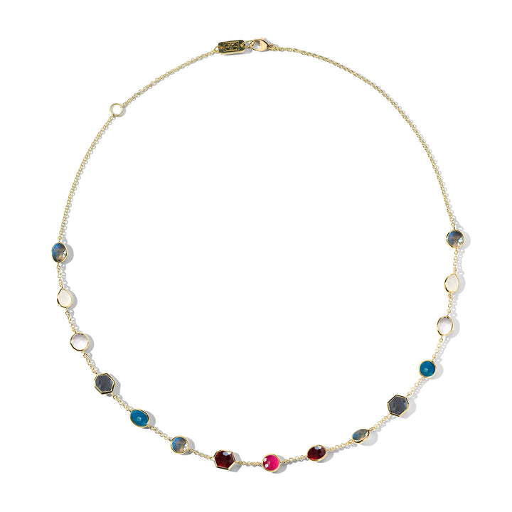 15-Stone Station Chain Necklace