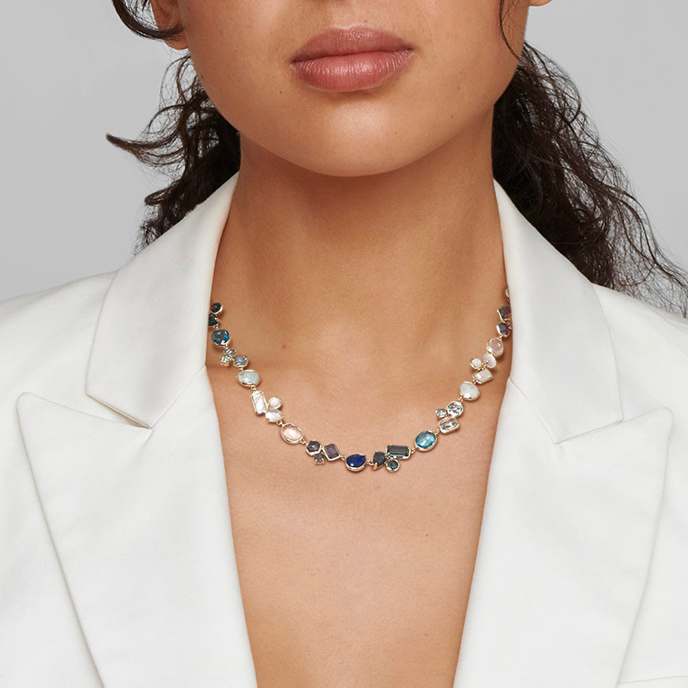 Multi-Stone Cluster Flexible Necklace