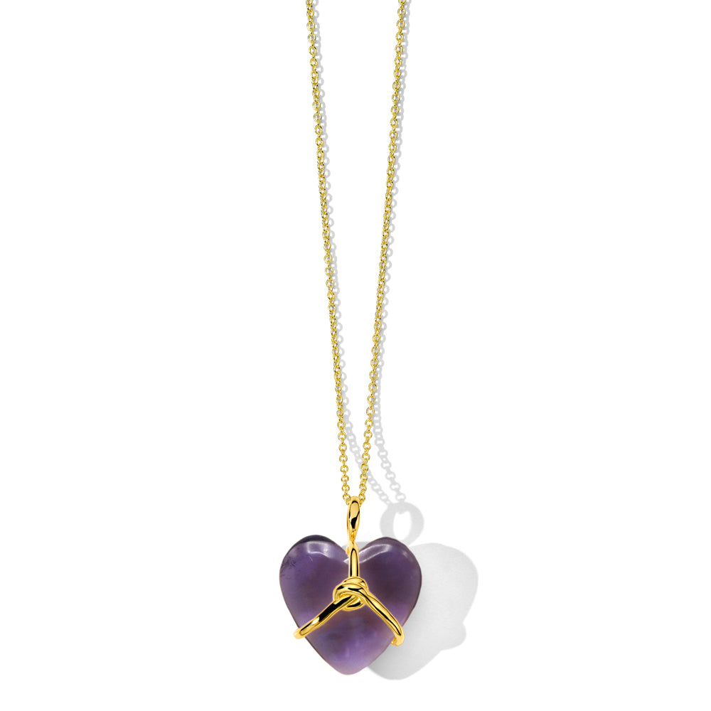 Wrapped Heart Pendant Necklace 30"