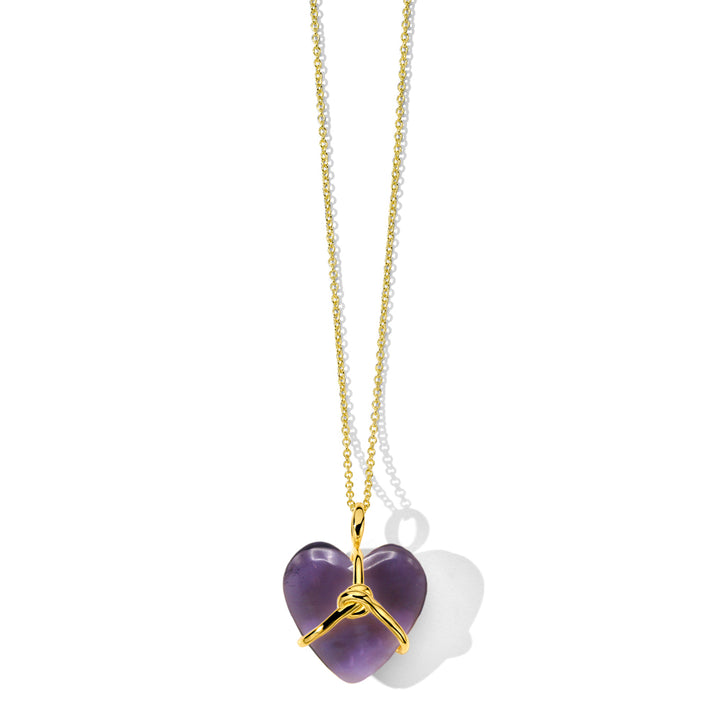 Wrapped Heart Pendant Necklace 30"