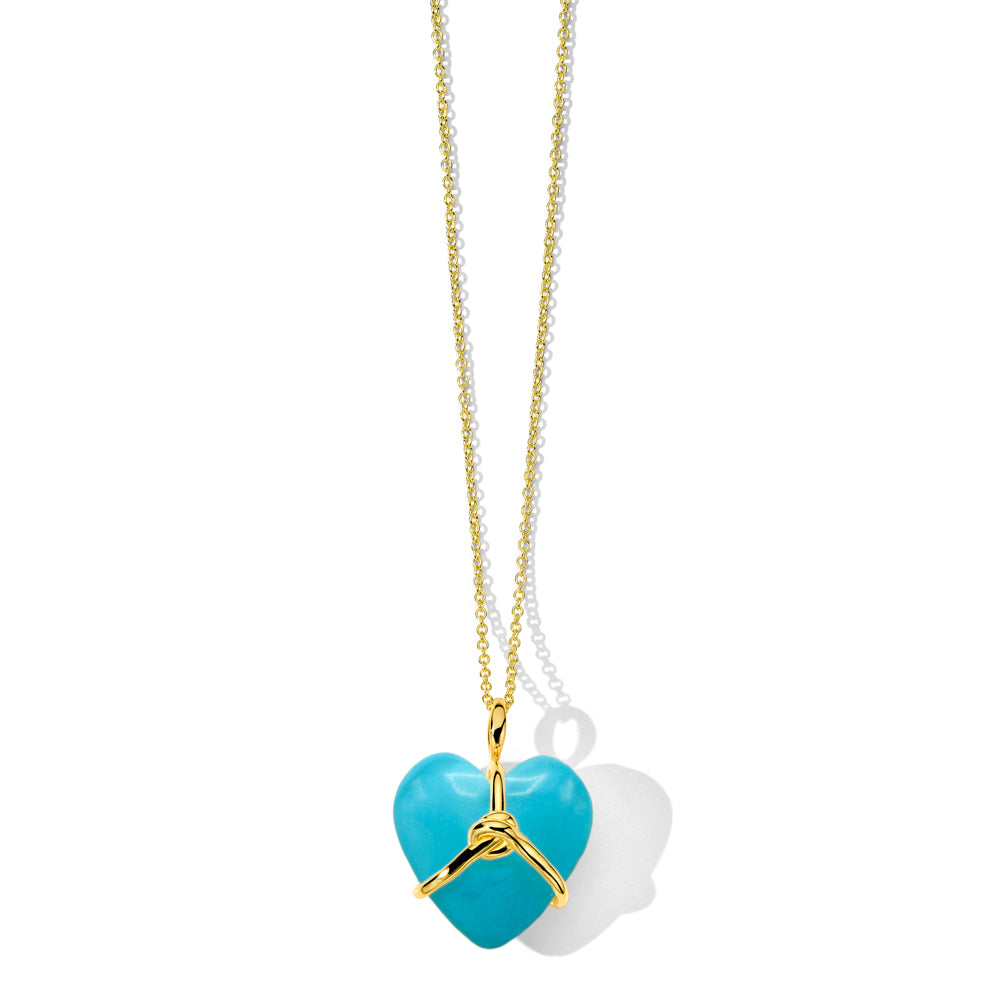 Wrapped Heart Pendant Necklace 30"