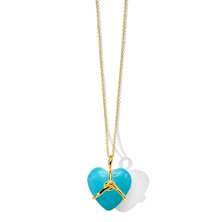 Wrapped Heart Pendant Necklace 30"