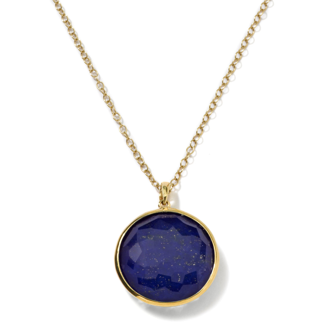 Lapis Lazuli Doublet 18K Gold Lollipop Medium Pendant Necklace - Close-Up Front View | IPPOLITA