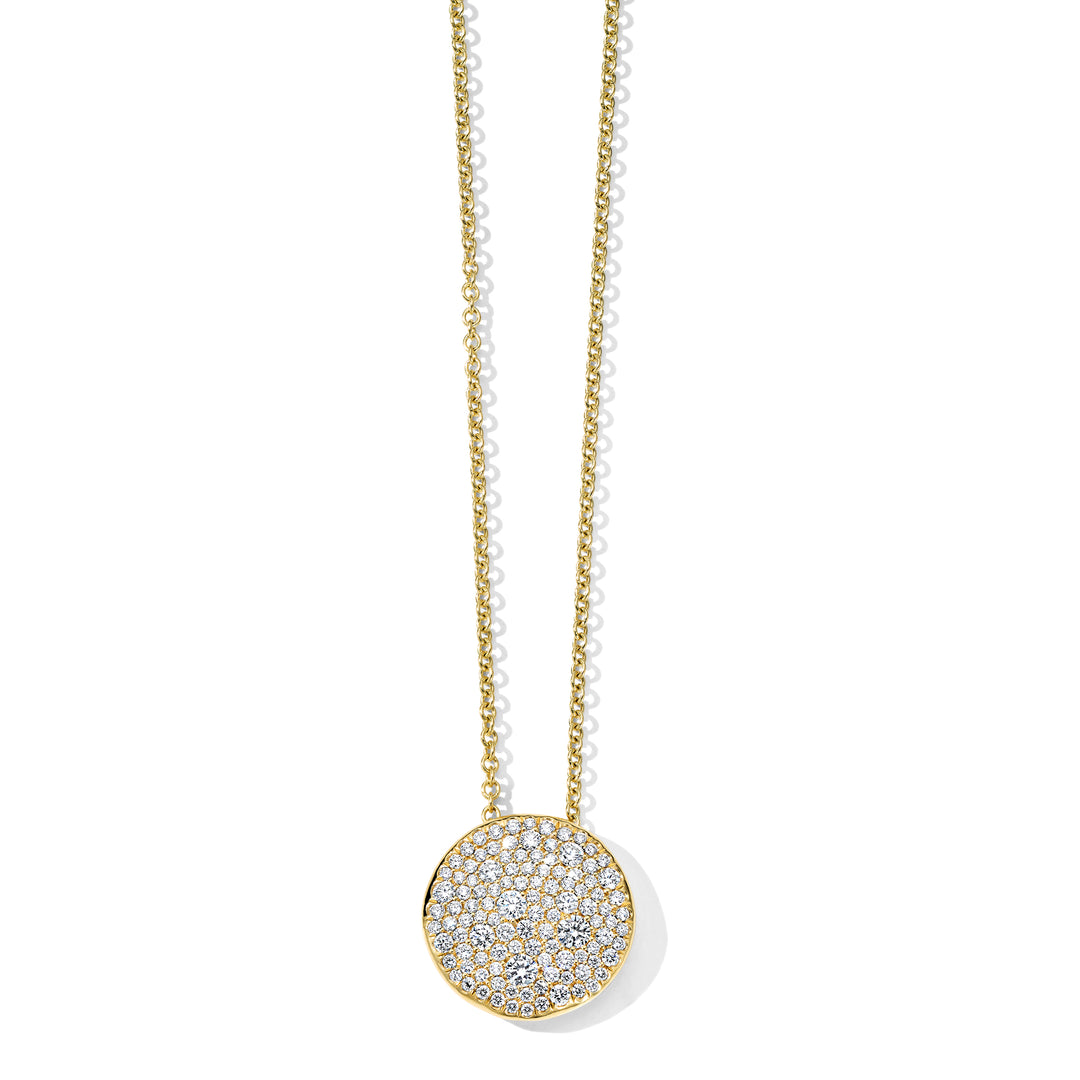 Organic Surface Round Pavé Pendant Necklace (1.07ctw)