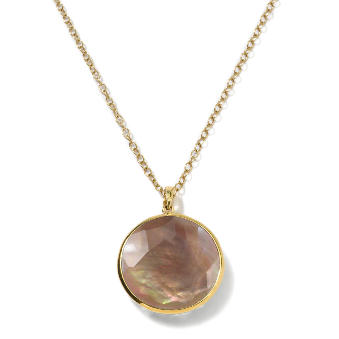 Medium Circular Stone Pendant Necklace