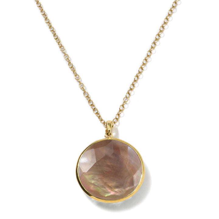 Medium Circular Stone Pendant Necklace