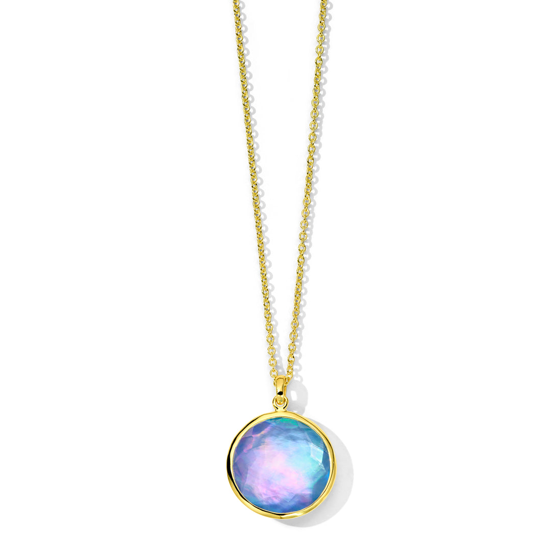 Medium Circular Stone Pendant Necklace