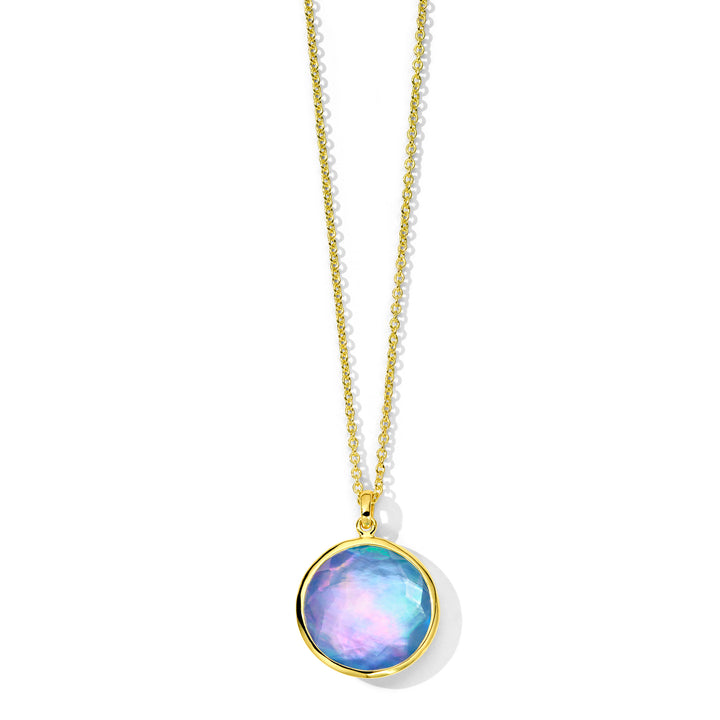 Medium Circular Stone Pendant Necklace
