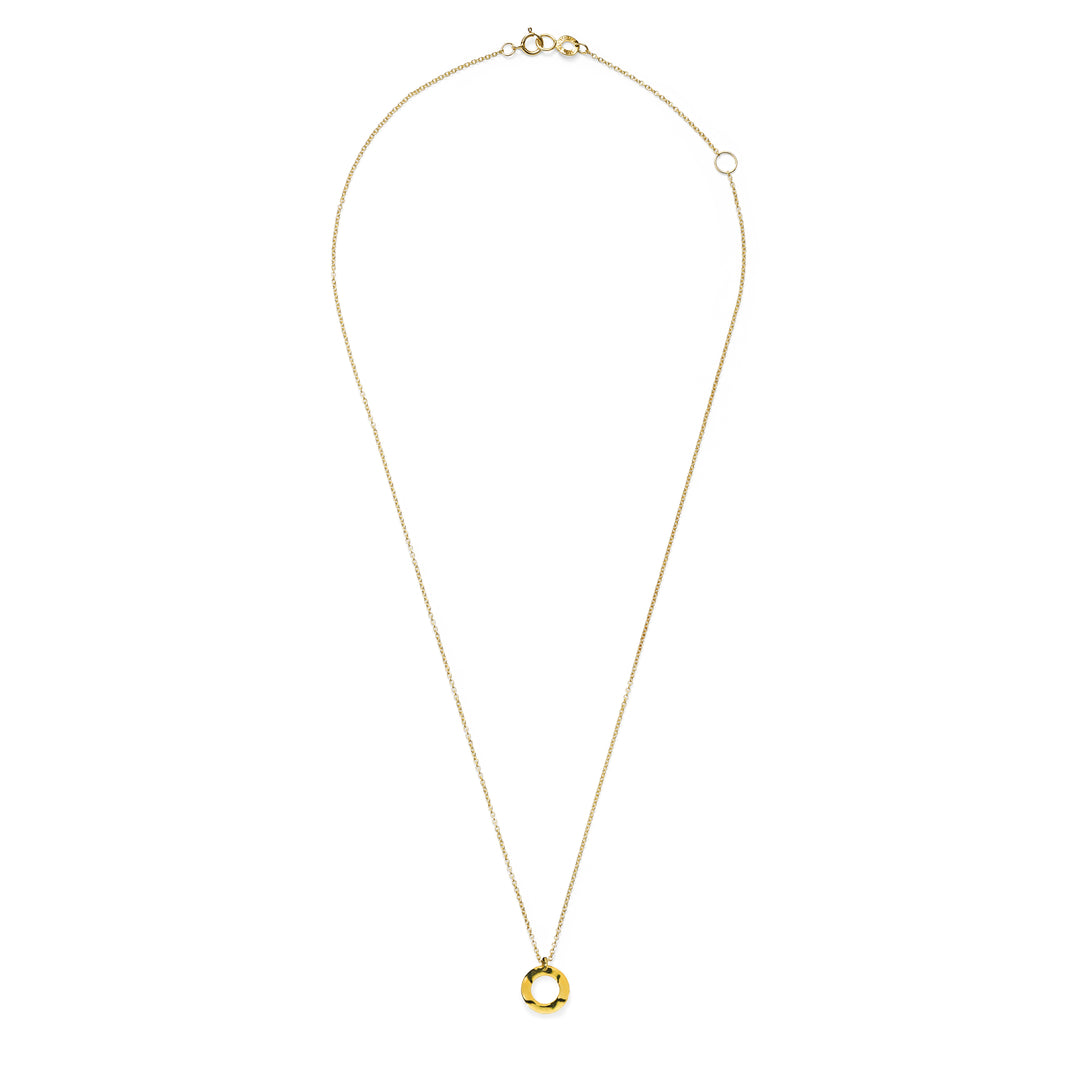 Mini Wavy Circle Pendant Necklace