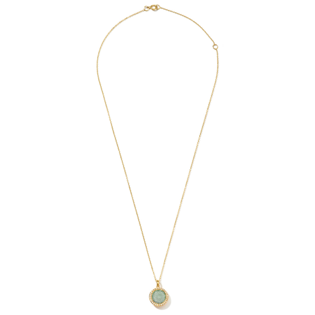 Dark Prasiolite 18K Gold Lollipop Mini Pendant Necklace Full Length - Flat Lay | IPPOLITA