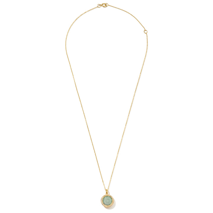 Dark Prasiolite 18K Gold Lollipop Mini Pendant Necklace Full Length - Flat Lay | IPPOLITA