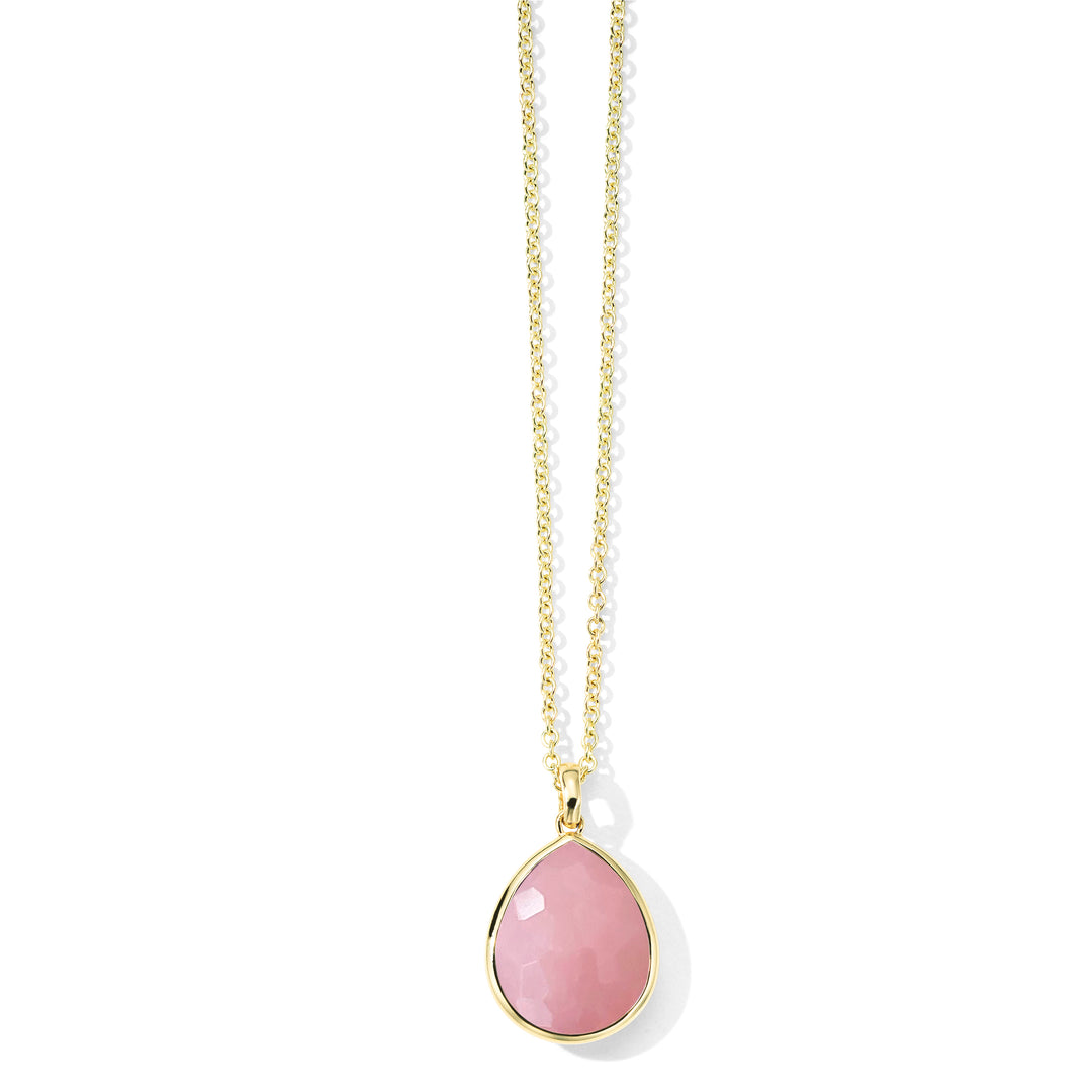 Pink Opal 18K Gold Rock Candy Teardrop Pendant Necklace - Front View | IPPOLITA