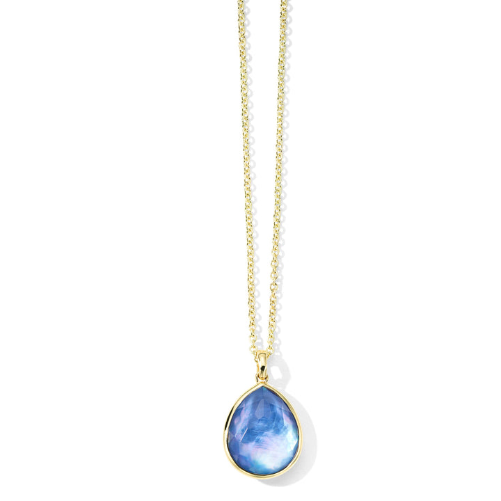 Blue Opal 18K Gold Medium Teardrop Pendant Necklace - Product View | IPPOLITA