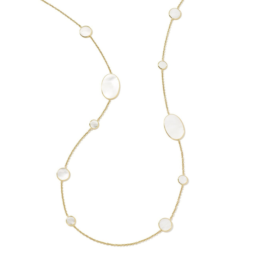 Mother-of-Pearl 18K Gold Multi Shape Station Necklace - Full View | IPPOLITA