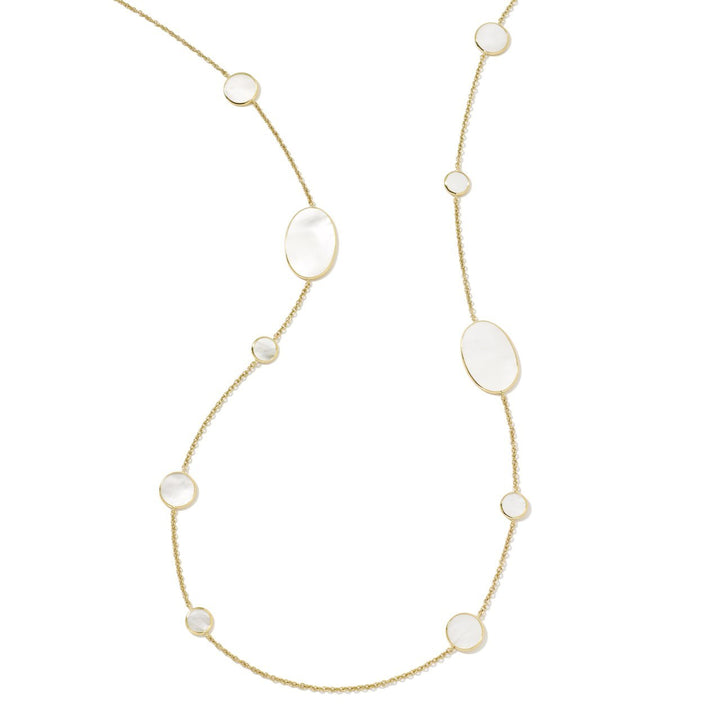 Mother-of-Pearl 18K Gold Multi Shape Station Necklace - Full View | IPPOLITA