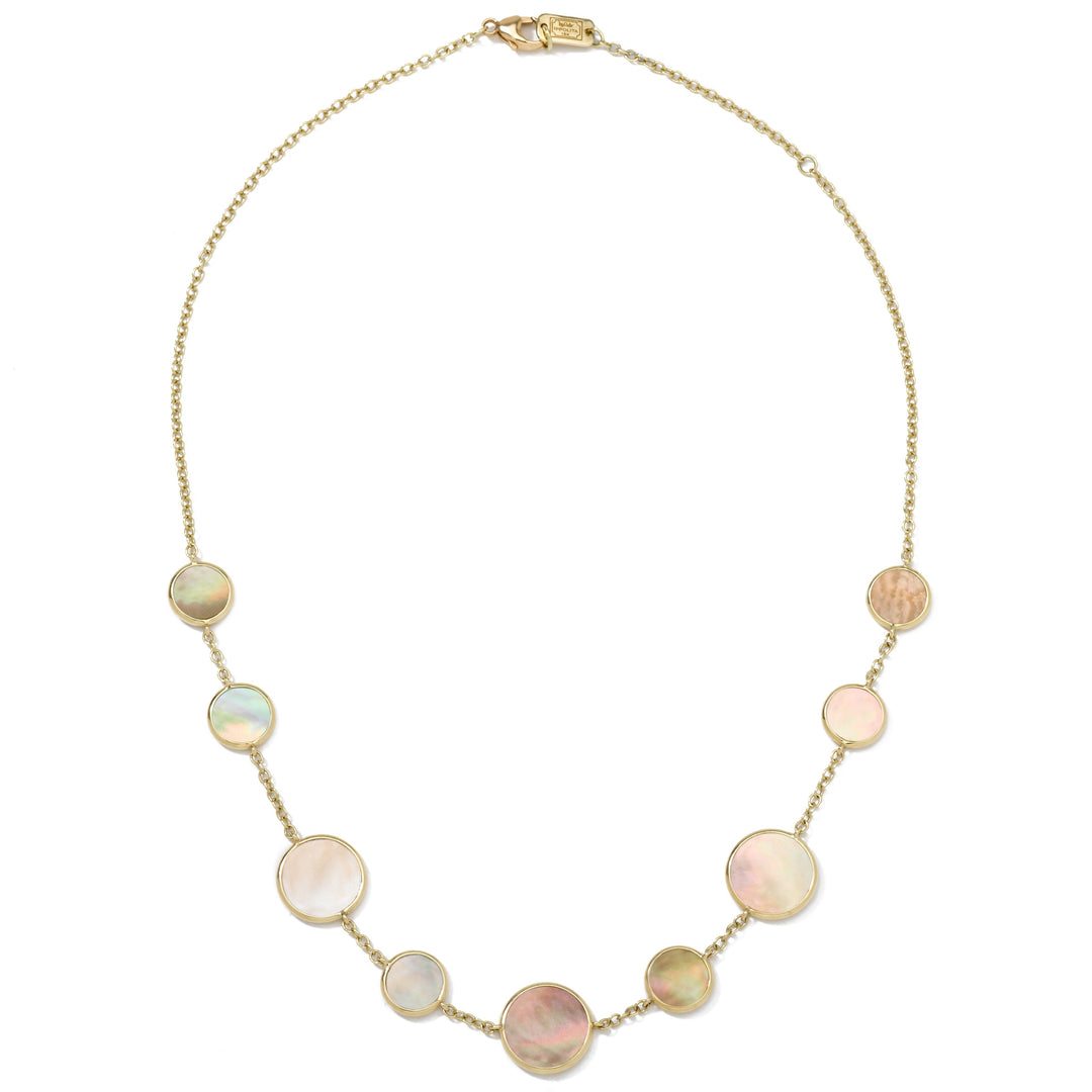 Circle Station Multi Stone Necklace