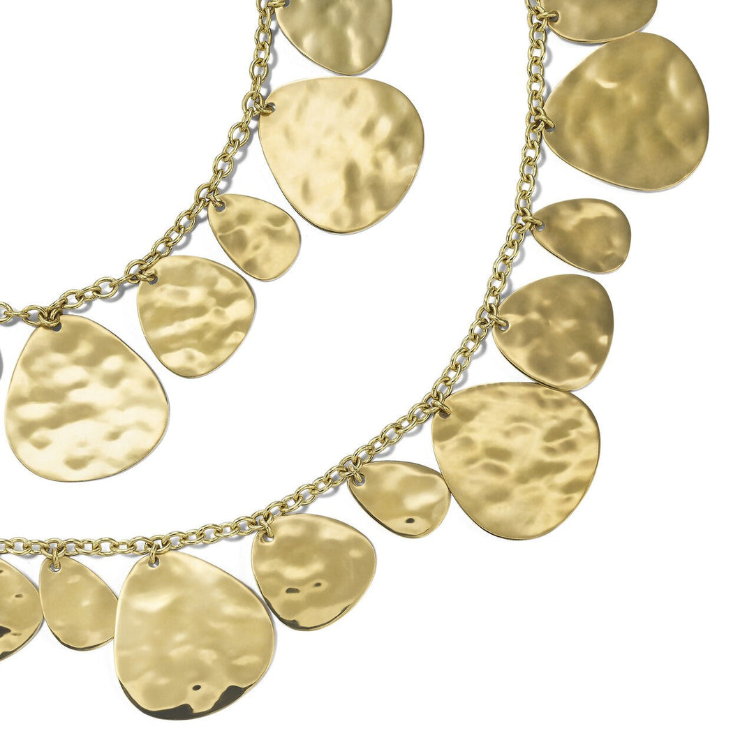 18K Gold Hand-Hammered Petal Sequin Necklace - Close-Up Texture Detail | IPPOLITA
