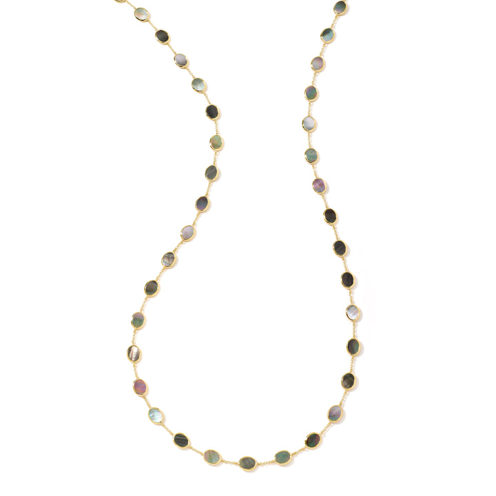 Black Shell 18K Gold Confetti Necklace - Flat Lay View | IPPOLITA