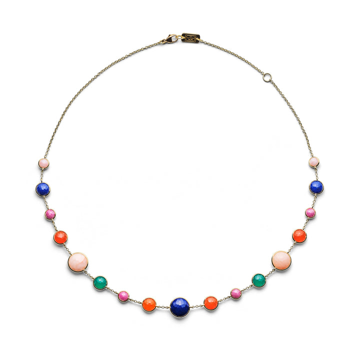 Multicolor Gemstone 18K Gold Lollitini Short Necklace, Festa - Front View | IPPOLITA