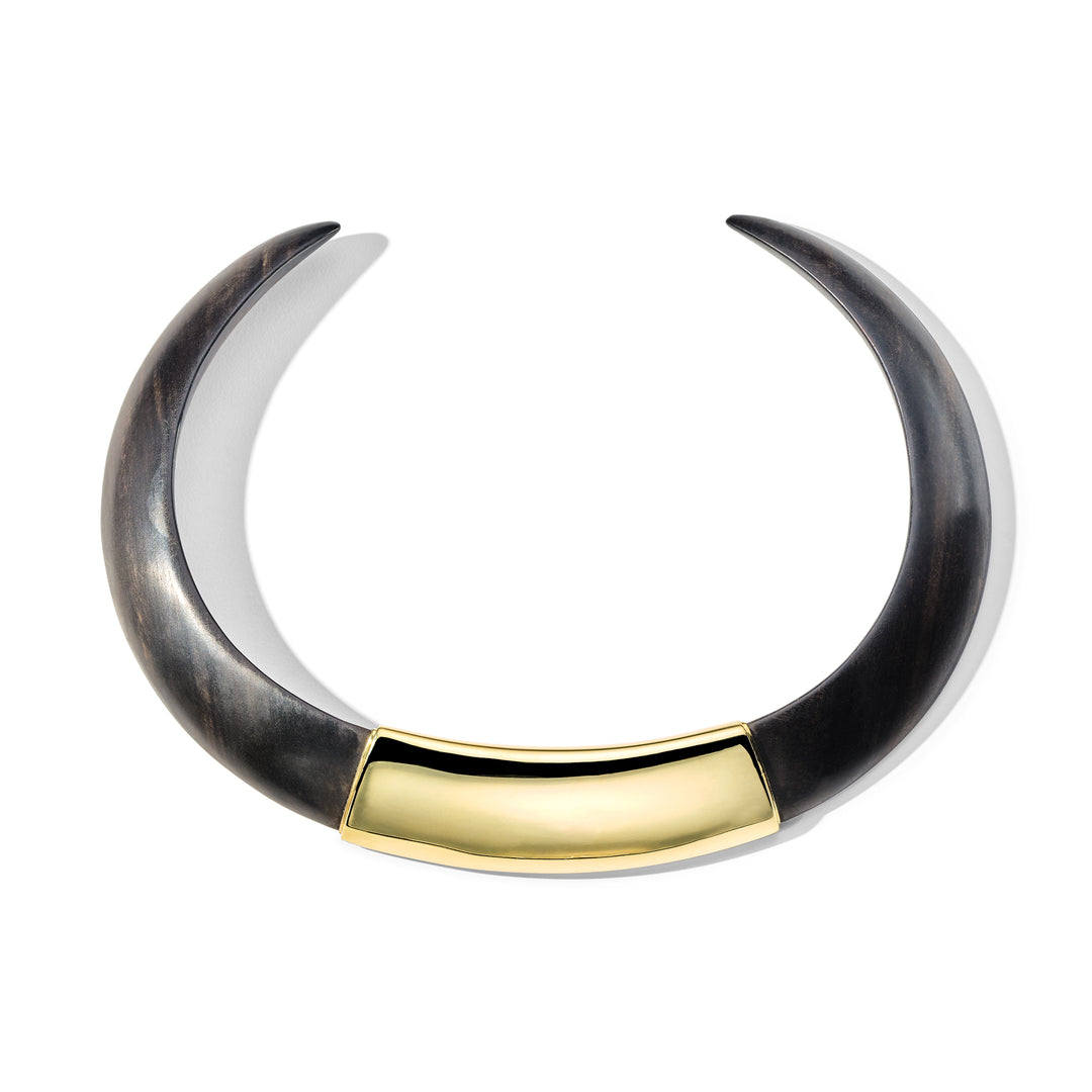 Vintage Ebony Wood Choker Necklace