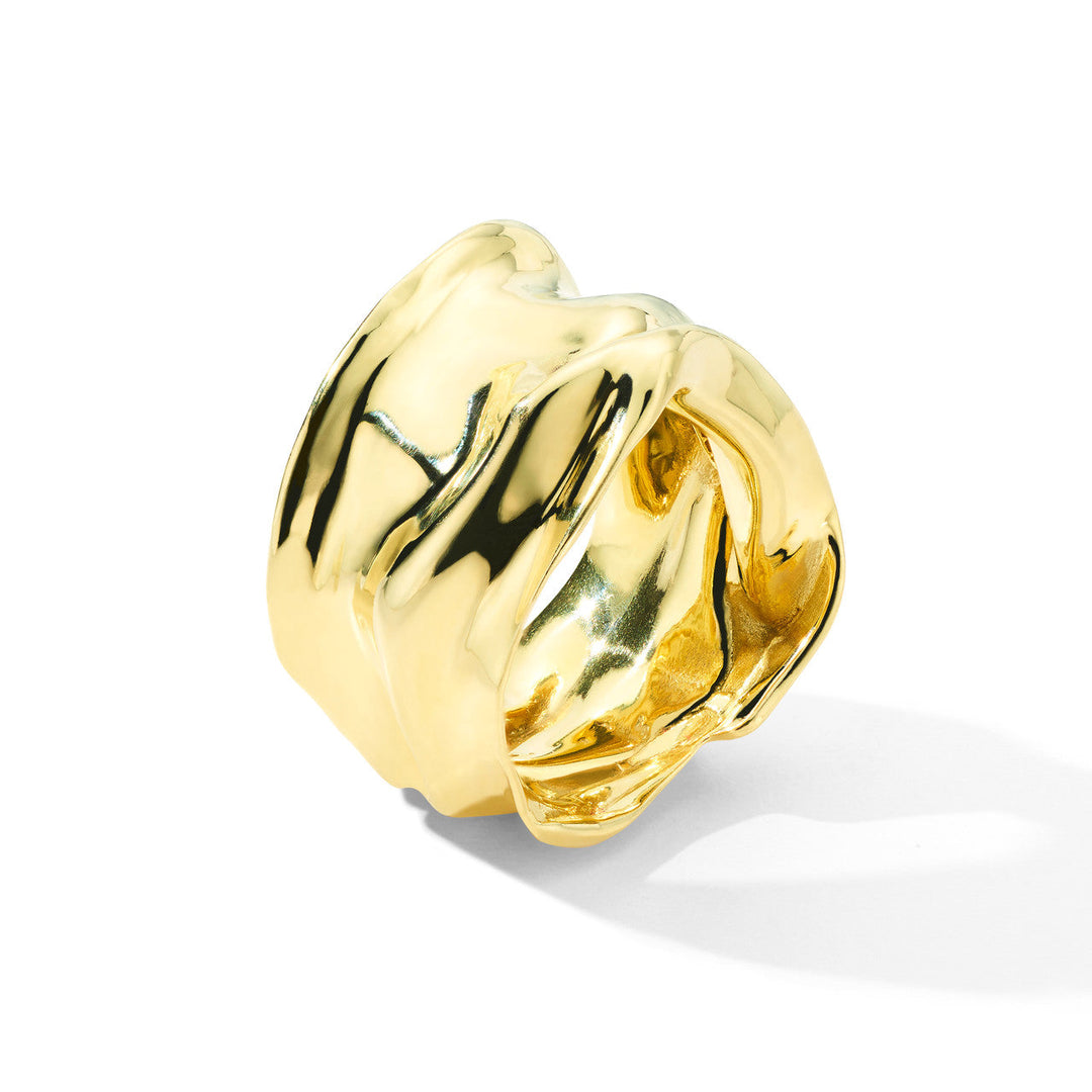 18K Gold Crush Ring - Side Profile View | IPPOLITA